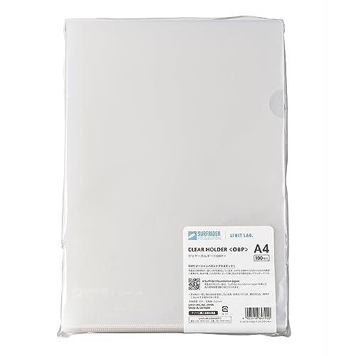 リヒトラブ SFJ×LIHIT LAB. クリヤーホルダー OBP 100枚 A4 アクアクリヤー F3270100P1