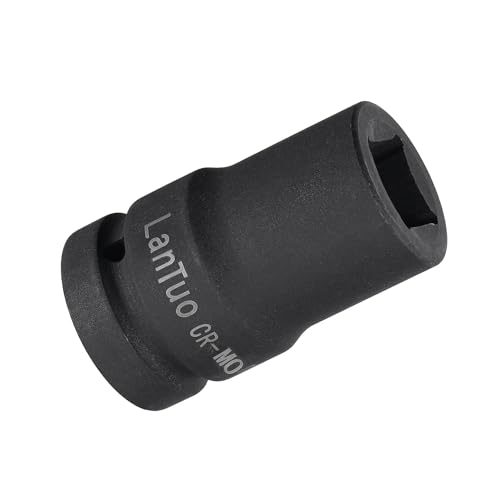 MACHSWON 1 Inch Drive - 21mm Deep Impact Socket with 6 Point Design, Heat-Treated Cr-V Steel 80mm Length, Metric Sizes