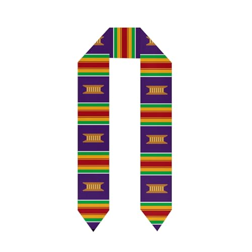 Red Yellow and Purple African American Graduation Stole Scarf Black Grads Scarf