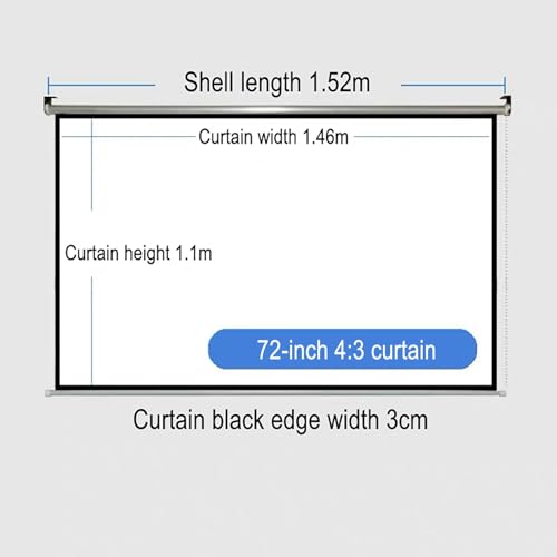 Pantalla de proyección manual 72 pulgadas 4:3 metal miniatura 2