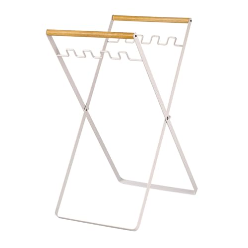 Soporte plegable para bolsas de basura con mango de madera ideal para acampar y jardín