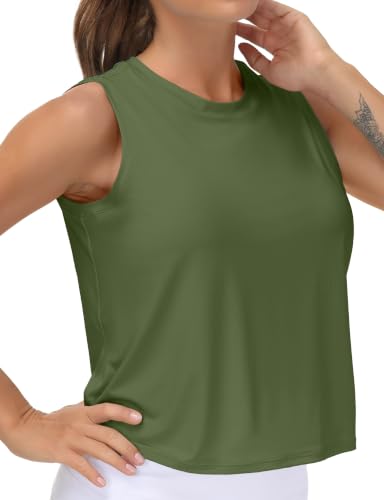 Image of THE GYM PEOPLE Women's Workout Tops in Ice Silk Quick Dry Sleeveless