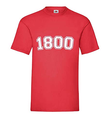 T-shirt homme rouge XXXL 1800 : haut basique et confortable grand format