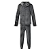 Mens 2 Piece Outfits Flannel Lounge Hoodie Pajamas Set Casual Fashion Oversized Sweatsuits Warm Soft Sleepwear Sets Dark Gray