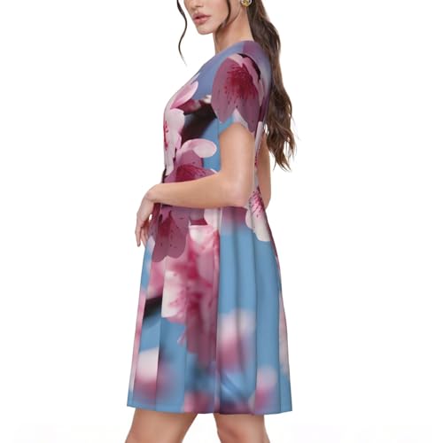 Robe d'été fleurs de cerisier fluide pour affronter la chaleur avec style