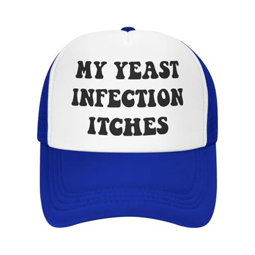 Image of My Yeast Infection Itches Trucker Hat Funny Baseball Caps Adjustable Fishing Hats for Men Women Black