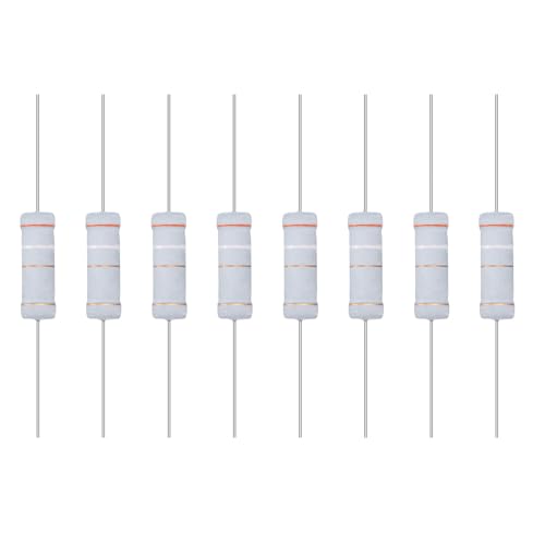 Image of sourcing map 10Pcs 3.9R Ohm Resistor, 5 Watts 5% Tolerance Metal Oxide Film Resistor Axial Lead, Flame Proof for DIY Electronic Projects Circuits Experiments