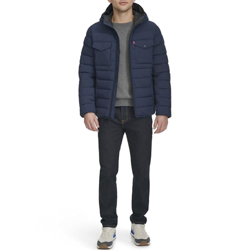Image of Water Resistant Performance Stretch Hooded Puffer Jacket