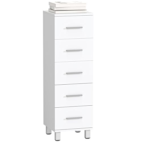 ASPETTO PULITO E MODERNO: La finitura bianca fresca, abbinata alle maniglie argentate dal design elegante, aggiunge un tocco moderno e luminoso al tuo spazio. Il mobiletto bagno salvaspazio si integra facilmente con ogni stile di arredamento