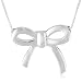 Sterling Silver Bow Pendant Necklace, 18"