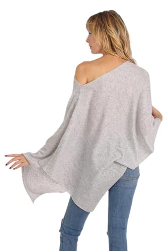 Minnie Rose Womens Cashmere Ruana Poncho3