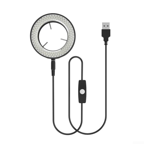 Lumière circulaire microscope 144 LED réglable avec alimentation USB pour objectif 60mm