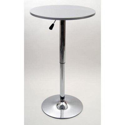 Bistro-Tisch, silber, runde Holzplatte, höhenverstellbar 84-104 cm -"Stuttgart" Cover