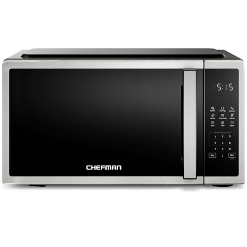 Chefman Compact Countertop Microwave Oven 0.7 Cu. Ft., 700W with 10 Power Levels, 3 Cooking Presets...