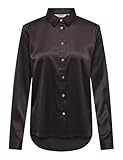 chocolate shirt combination Only, Camisa, adolescente, corte holgado, más largo, puños con botones, cuello de camisa, manga larga