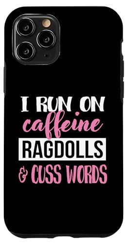 Funny Womens Caffeine and Cuss Words Ragdoll Cat Mom Lover �X�}�z�P�[�X iPhone 11 Pro �p