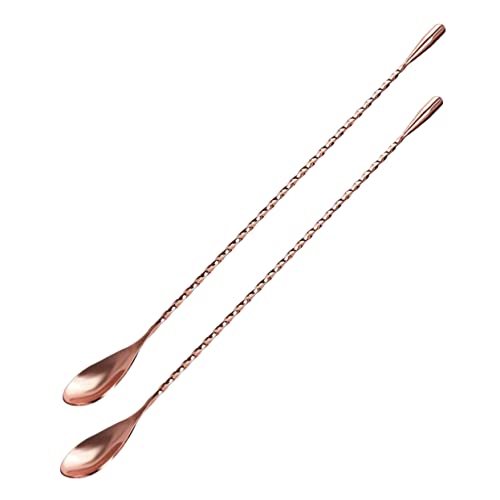 PRETYZOOM 2pcs Bartending Spoon Drink Mix Stirrers for Mixed Drinks Coffee Stir Sticks Caviar Spoons Mini Scoop Espresso Whisk Mini Spoons Water Drop Stainless Steel Stirring Rod