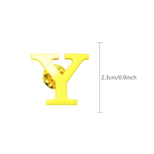 Image of 10Pack A-Z 26 Letters Pins Brooches Silver Plated Metal Broaches Pins-GOLD Initial Breast Brooch pin Tack Name Personalized Gifts for Women Men