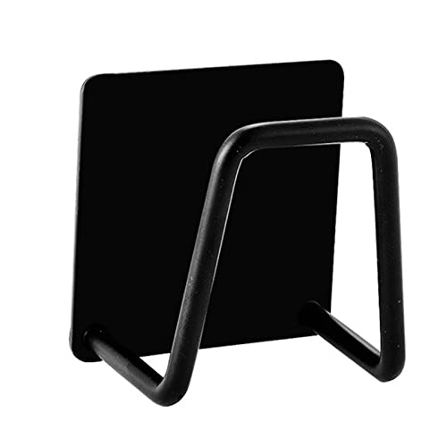 Porte-éponge Autocollant, Support pour Éponge de Cuisin en Acier Inoxydable, Porte Serviette Cuisine, Organisateur D'évier, Crochet Mural pour Cuisine et Salle de Bain (noir) Cover