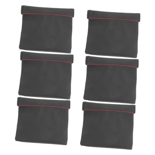 KOCKSHION 6個 製イヤホン収納ポーチ 小物整理に便利な軽量コンパクトケース コインやアクセサリーも収納可能 ブラック