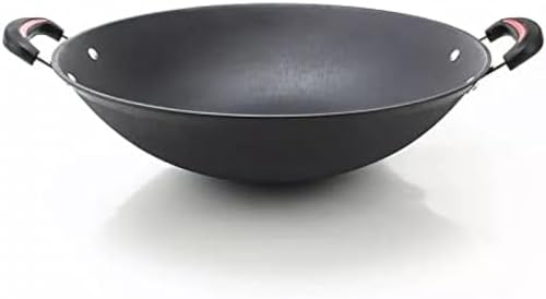 Wok de hierro fundido con fondo redondo 44 cm miniatura 1