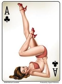 Retro Ace of Clubs Pin-up Girl - Sticker / Decal