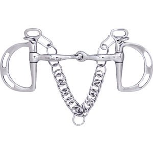 Embout Articulé Kimberwick 5 En Cuivre Demi-lune Avec Bordure Chaîne - Occasion Bon état