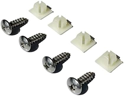 Prime Ave Stainless Steel Screws with Nylon Inserts for Securing License Plates, Frames & Covers 4755299 3907444 A11719 (Set of 4)