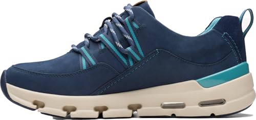 Clarks Clarks Women's Nature X Tie Waterproof Navy Combi Nubuck 8 Medium