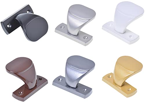 Aqbau® Türknopf f.Rahmentüren Aluminium Knopfdrücker Türknauf feststehend türknöpfe schiebetür griff knauf garagentor griff für Türen Tore Pforten (Silber)