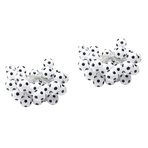 MERRYHAPY 2pezzi Stringa Di Luci Led Forma Di Pallone Da Calcio Decorazione Per Feste e Eventi Led Colorati Metri Adatta Per Interni Ed Esterni Senza Batteria
