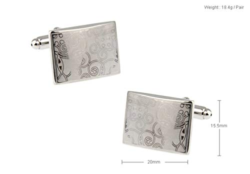 Set de Mancuernillas Daesar para Camisa Hombre Plata miniatura 5
