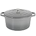 ProCook - Cocotte Ronde avec couvercle - Faitout Bas - 28 cm / 7,3L - Dégradé Gris - fonte émaillée - Compatible avec Toutes Sources de Chaleur (Induction Incluse)