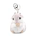 Renquen - Portachiavi con pompon in peluche, con fibbia a forma di criceto, accessorio per ragazze, donne, bambini, 12 x 7 cm, Grigio (Grigio) - 57QBDZCFSE