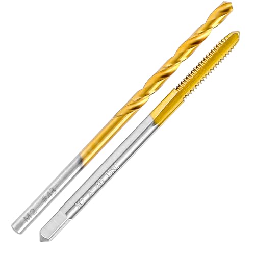Image of 4-40 UNC Tap and #43 Drill Bit Kit, M2 HSS Drill and Tap Set, Combination of Drill and Tap Kit for Metal