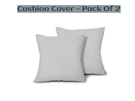 Image of Premium Polyester Fiber Cushion Fillers - Pack of 2 Pcs | 16 x 16 Inches | Light Grey| Cushions, Sofa Pillow, Cushion for Sofa, Cushion for Bed, Decorative Pillow, Pillow for Support
