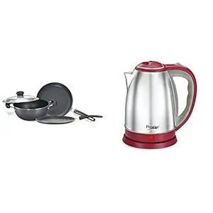 Prestige Fry Pan, Tawa, Flat Based Kadai and Kettle (1.8 Litre)