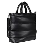 Material: Kunstleder/PU Denim TOM TAILOR - Eve, Damen, Shopper, M, Schwarz, 45x15x40 cm