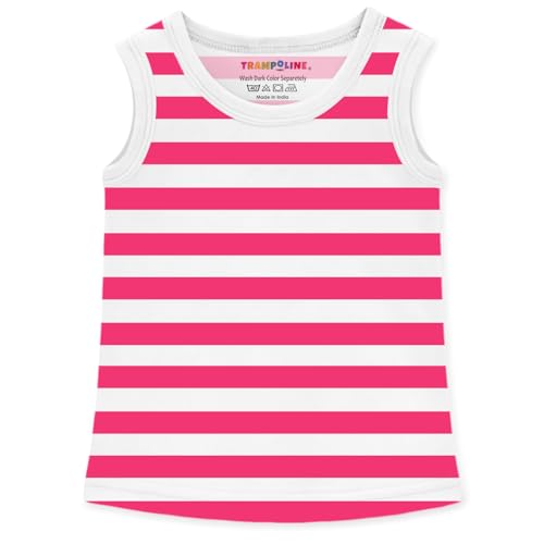 Image of Trampoline Girls Sleeveless T-Shirt Pack | Cotton Blend Summer Tees with Cute Prints | Soft & Breezy Tank Tops for Kids | Vibrant Colors for Everyday Play