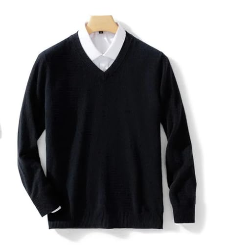 Rfmfkkg Cashmere Blend Sweater Men's Pullover Knitwear Business Casual Loose V-Neck Knitted Undershirt4
