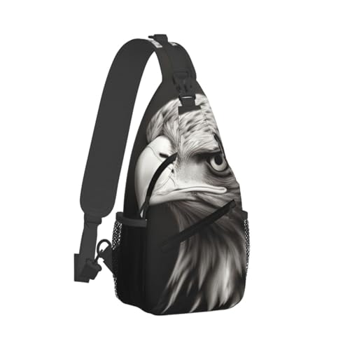 Bolso cruzado para hombre, mochila bandolera negra y blanca miniatura 2