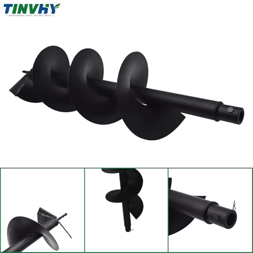 TINVHY 8-in Earth Auger Drill Bit, Garden Plant Flower Auger Rapid Planter Compatible Gas Powered Post Fence Hole Digger with 3/4 Shaft by TINVHY - Image 3