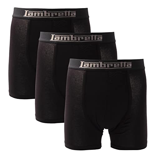 Lambretta Herren-Boxershorts, elastisch, Geschenkset, XXL, Schwarz, 3 Stück, Schwarz , XXL Cover