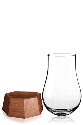 Copo Lignum Lens Degustação Whisky com Base de Madeira