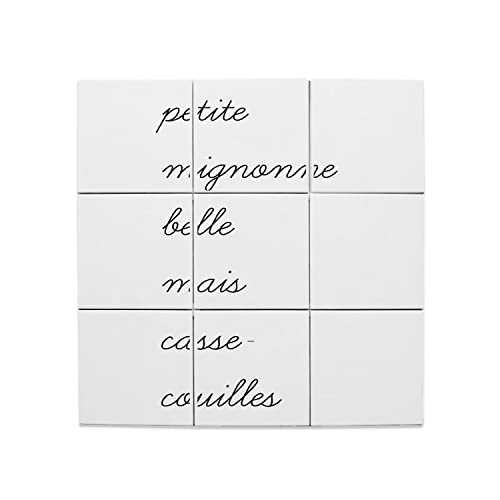Carreaux céramique 20x20 cm pour crédence de cuisine humour lot x9 mural 60x60cm