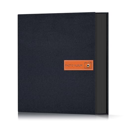 Popotop Photo Album 4x6 200 Pockets Photo with Label, Linen Hardcover Photo Albums for Wedding Gifts Baby Memory Travel Anniversary Brithday School, Picture Book with Horizontal & Vertical Photos