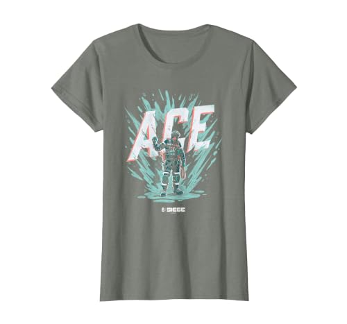 Six Siege ACE Officially Licensed T-Shirt, Women, Olive Heather, XX-Large