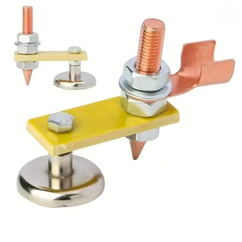 Metalworking Magnet Head Magnetic Ground Clamp Metal Plate Welding Support Tool Accessories 1Pcs(Double Head Style 2)