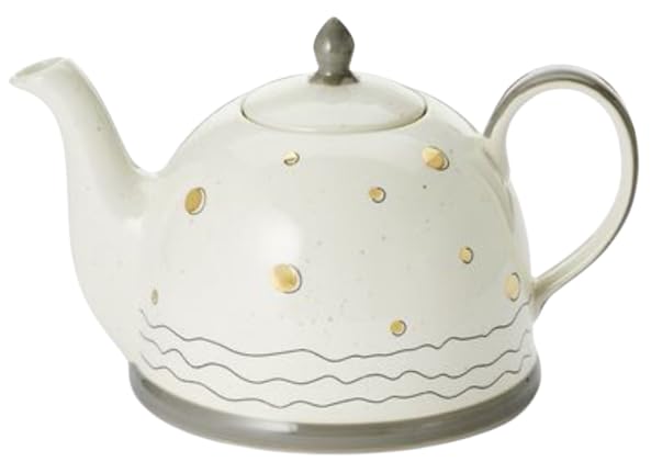 teemando® Kanne "Sinje" Keramik mit Goldauflage 1,9 l H 18 cm, Ø 6,5 cm