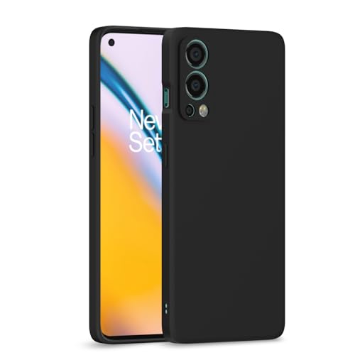 Image of Outlouders Back Cover for Oneplus Nord 2 5G | Camera Protection | Durable Soft Matte Silicone Bumper Case (Black)